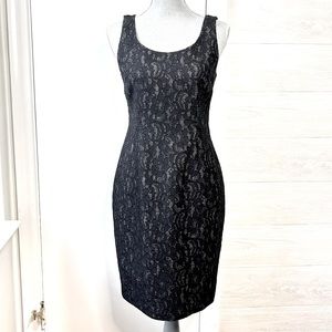 JOIE Classic Black Lace Overlay Shift Dress